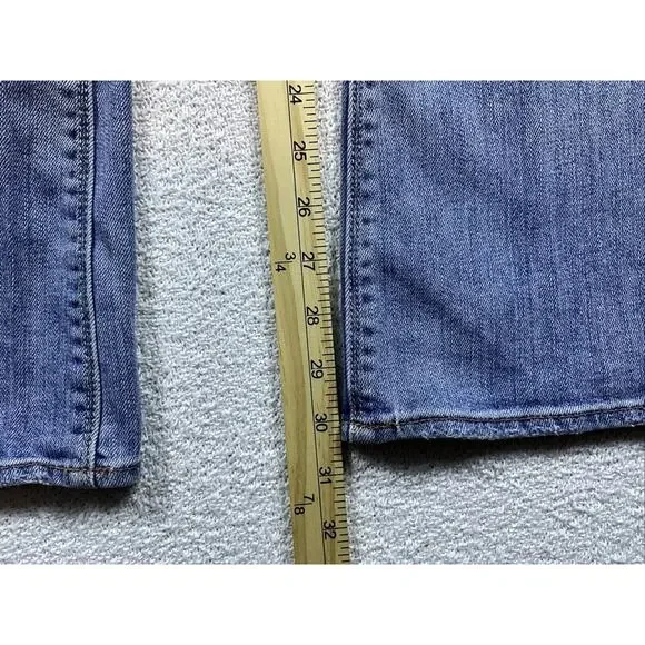 American Eagle Outfitters Artist Jeans 2 Regular Double Button Stretch Distress - Picture 4 of 9